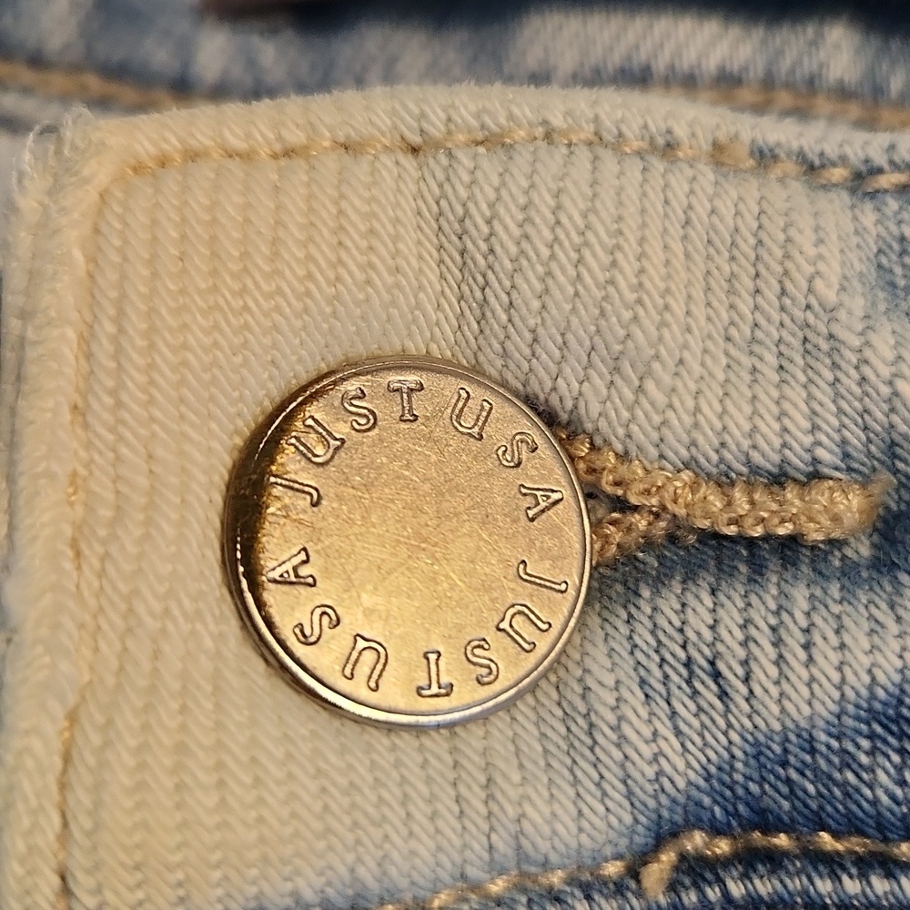 Just Usa Wide Leg Patch Pockets  Light Wash Jeans - Picture 8 of 11
